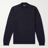 Virgin Wool-Blend Mock-Neck Sweater