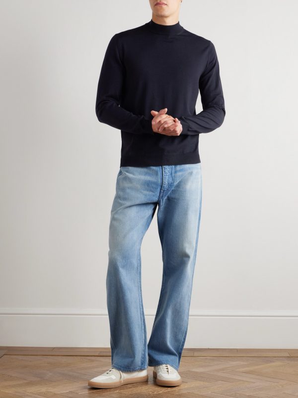 Virgin Wool-Blend Mock-Neck Sweater - OU