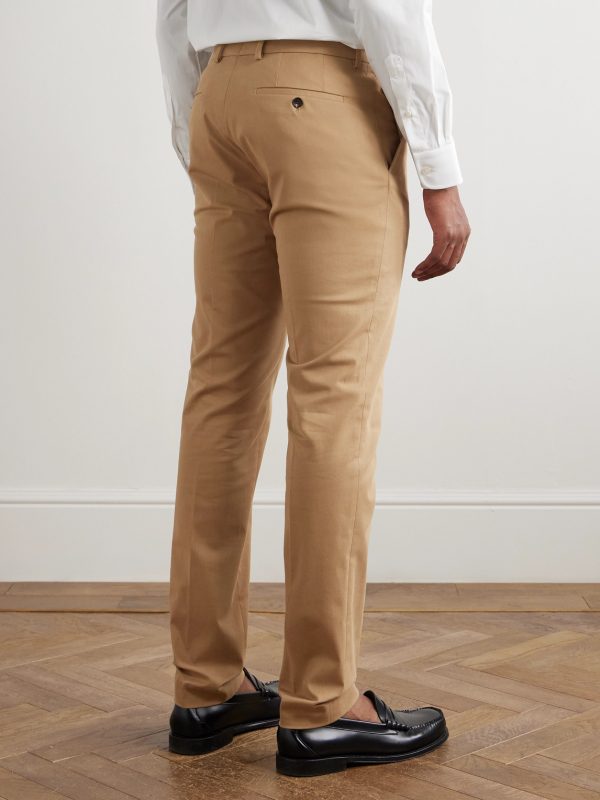 Slim-Fit Cotton-Blend Gabardine Trousers - BK Slim-Fit Cotton-Blend Gabardine Trousers - BK
