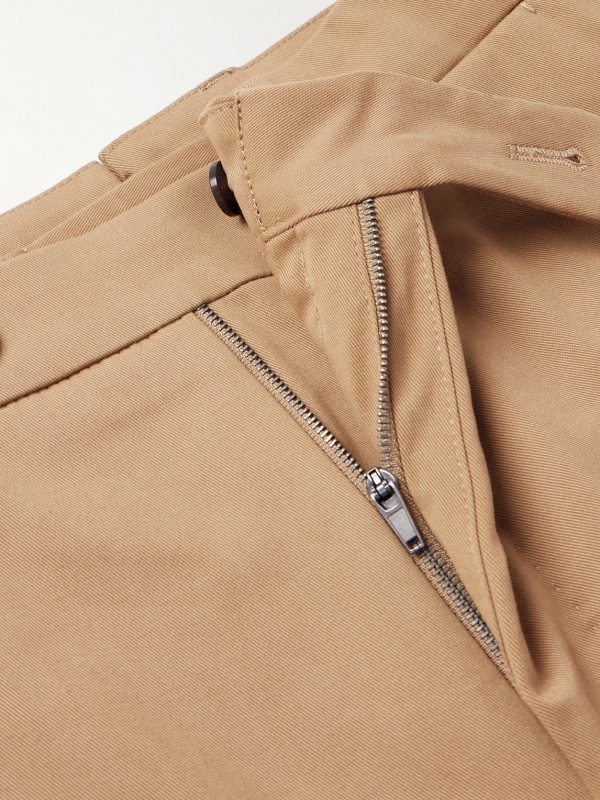 Slim-Fit Cotton-Blend Gabardine Trousers - E1 Slim-Fit Cotton-Blend Gabardine Trousers - E1