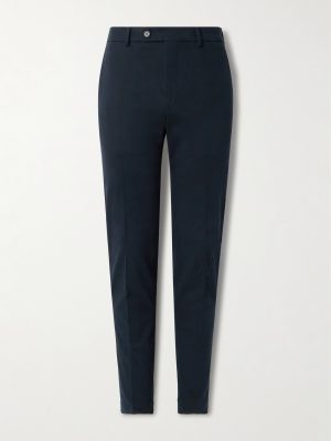 Slim-Fit Cotton-Blend Gabardine Trousers
