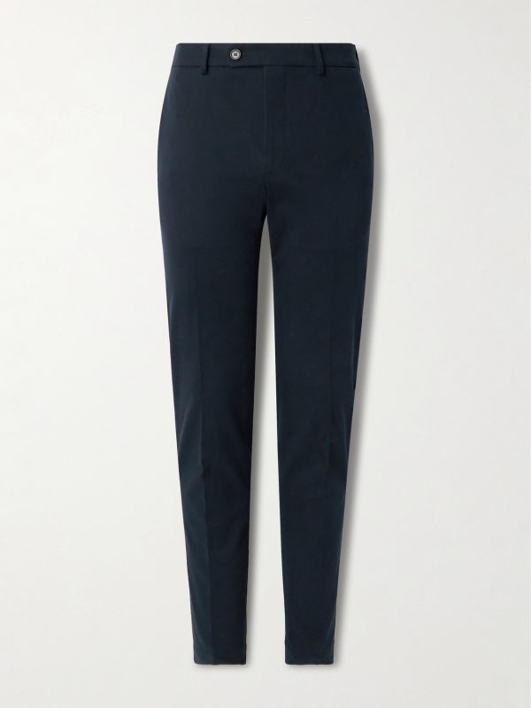 Slim-Fit Cotton-Blend Gabardine Trousers Slim-Fit Cotton-Blend Gabardine Trousers