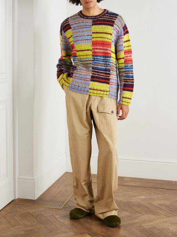 Scrap Patchwork Cotton-Blend Sweater - OU Scrap Patchwork Cotton-Blend Sweater - OU