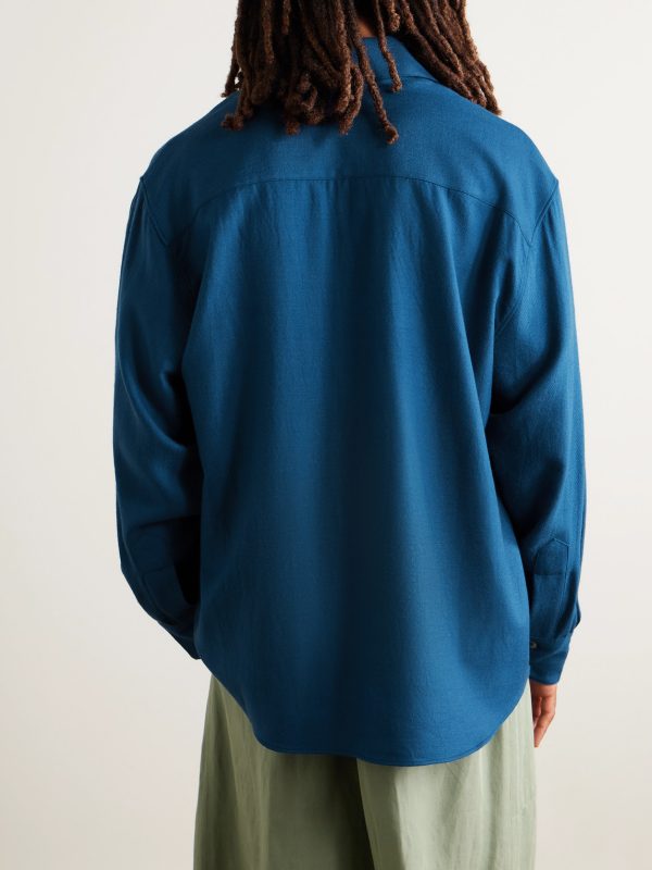Wool and Cashmere-Blend Twill Shirt - BK Wool and Cashmere-Blend Twill Shirt - BK