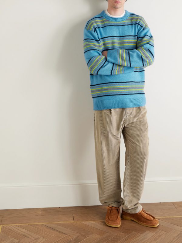Reef Striped Cashmere and Cotton-Blend Sweater - OU