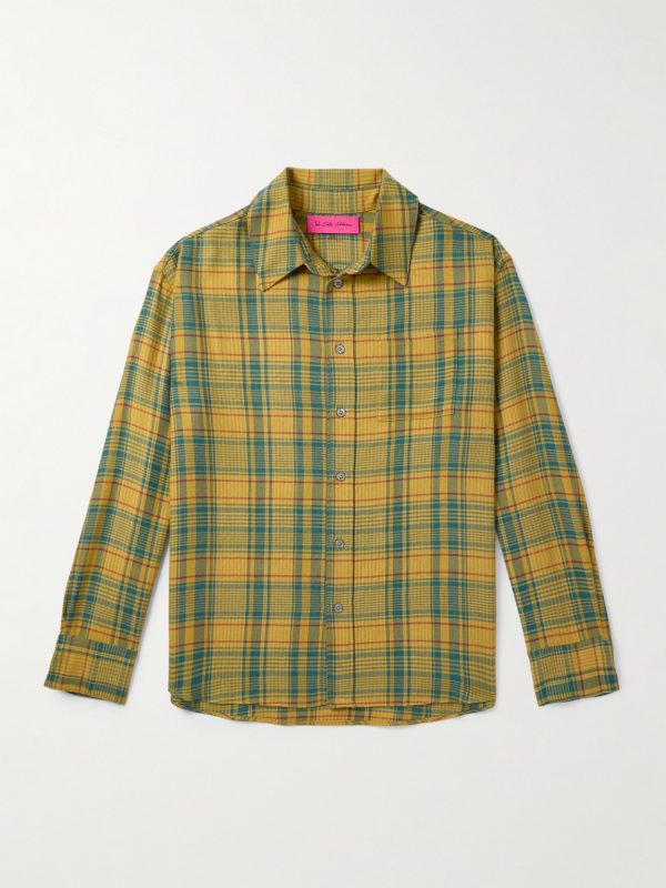 Pashmina Checked Wool and Cashmere-Blend Shirt Pashmina Checked Wool and Cashmere-Blend Shirt