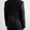 Double-Breasted Slim-Fit Satin-Trimmed Virgin Wool-Twill Tuxedo Jacket - BK Double-Breasted Slim-Fit Satin-Trimmed Virgin Wool-Twill Tuxedo Jacket - BK