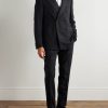 Double-Breasted Slim-Fit Satin-Trimmed Virgin Wool-Twill Tuxedo Jacket - OU Double-Breasted Slim-Fit Satin-Trimmed Virgin Wool-Twill Tuxedo Jacket - OU