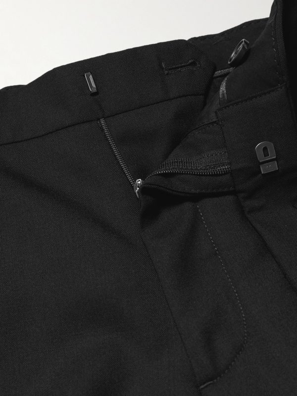 Slim-Fit Twill-Trimmed Wool Tuxedo Trousers - E1 Slim-Fit Twill-Trimmed Wool Tuxedo Trousers - E1
