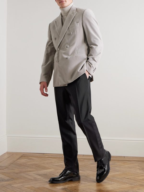 Slim-Fit Twill-Trimmed Wool Tuxedo Trousers - OU Slim-Fit Twill-Trimmed Wool Tuxedo Trousers - OU