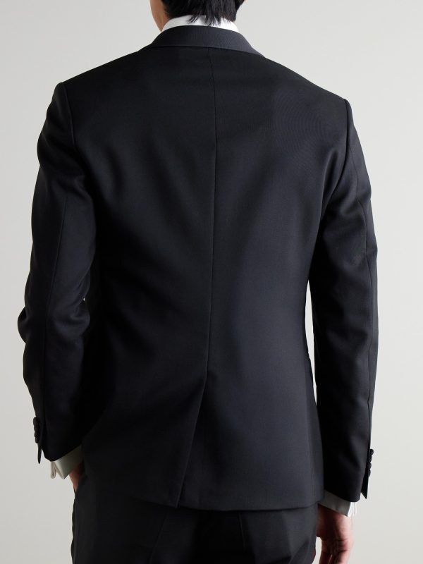 Slim-Fit Satin-Trimmed Wool Tuxedo Jacket - BK Slim-Fit Satin-Trimmed Wool Tuxedo Jacket - BK