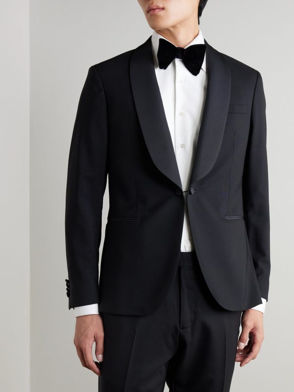 Slim-Fit Satin-Trimmed Wool Tuxedo Jacket - FR Slim-Fit Satin-Trimmed Wool Tuxedo Jacket - FR