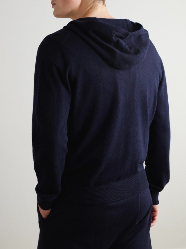 Wool and Cashmere-Blend Zip-Up Hoodie - BK Wool and Cashmere-Blend Zip-Up Hoodie - BK