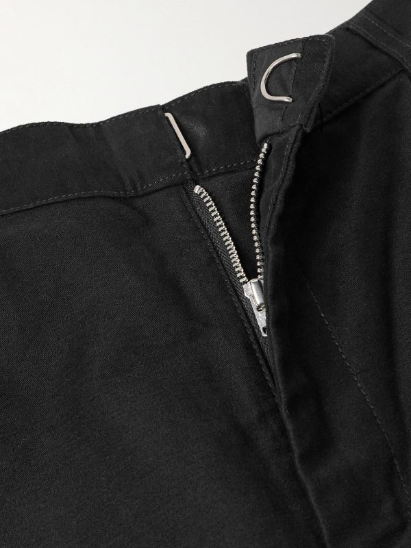 Signal Straight-Leg Pleated Cotton Trousers - E1