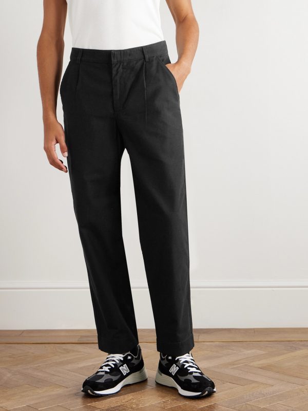 Signal Straight-Leg Pleated Cotton Trousers - FR