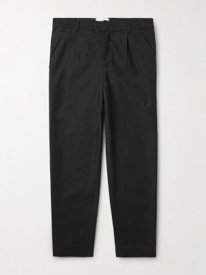 Signal Straight-Leg Pleated Cotton Trousers
