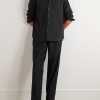 Signal Straight-Leg Pleated Cotton Trousers - OU