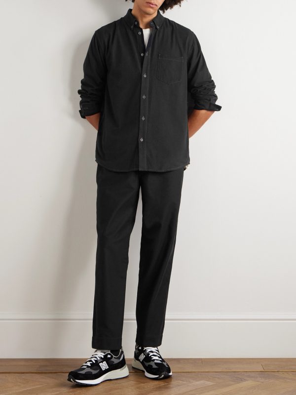 Signal Straight-Leg Pleated Cotton Trousers - OU