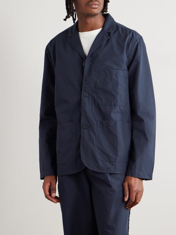 Cotton and Linen-Blend Poplin Blazer - FR