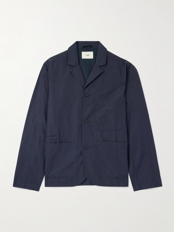 Cotton and Linen-Blend Poplin Blazer