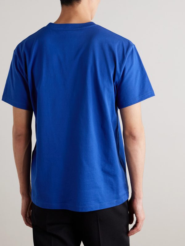 Triomphe Logo-Embroidered Cotton-Jersey T-Shirt - BK Triomphe Logo-Embroidered Cotton-Jersey T-Shirt - BK