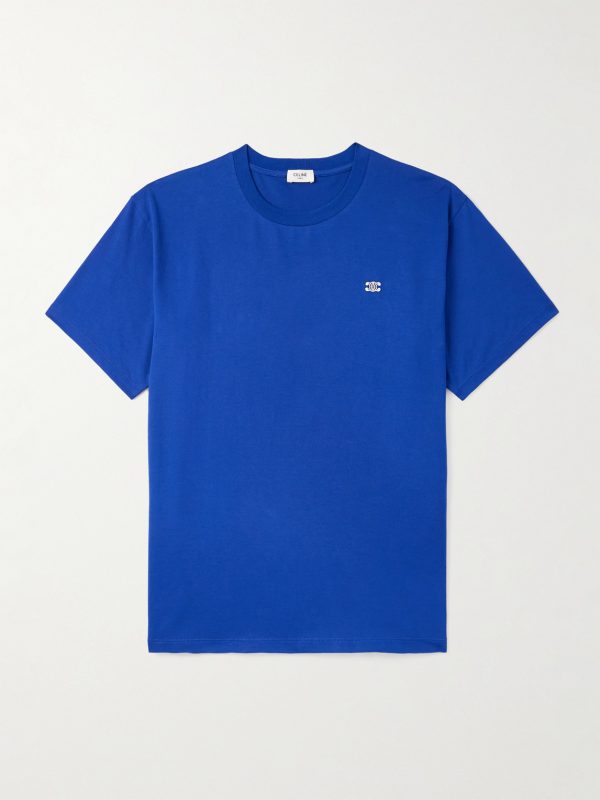Triomphe Logo-Embroidered Cotton-Jersey T-Shirt Triomphe Logo-Embroidered Cotton-Jersey T-Shirt
