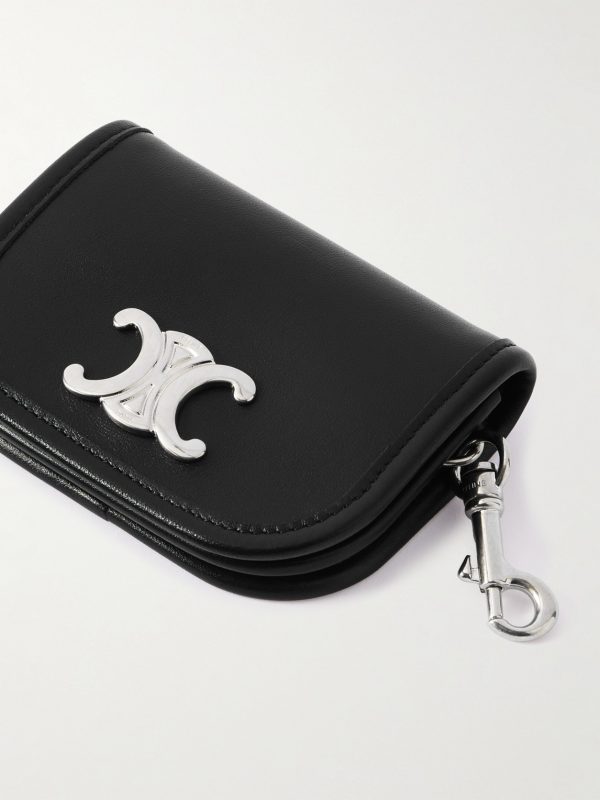 Nano Logo-Embellished Leather and Silver-Tone Keyring Wallet - CU Nano Logo-Embellished Leather and Silver-Tone Keyring Wallet - CU