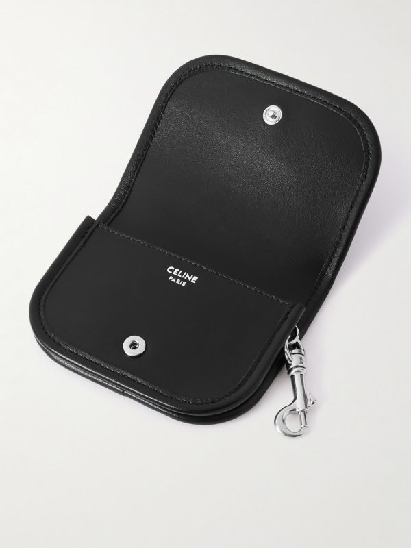 Nano Logo-Embellished Leather and Silver-Tone Keyring Wallet - E1 Nano Logo-Embellished Leather and Silver-Tone Keyring Wallet - E1