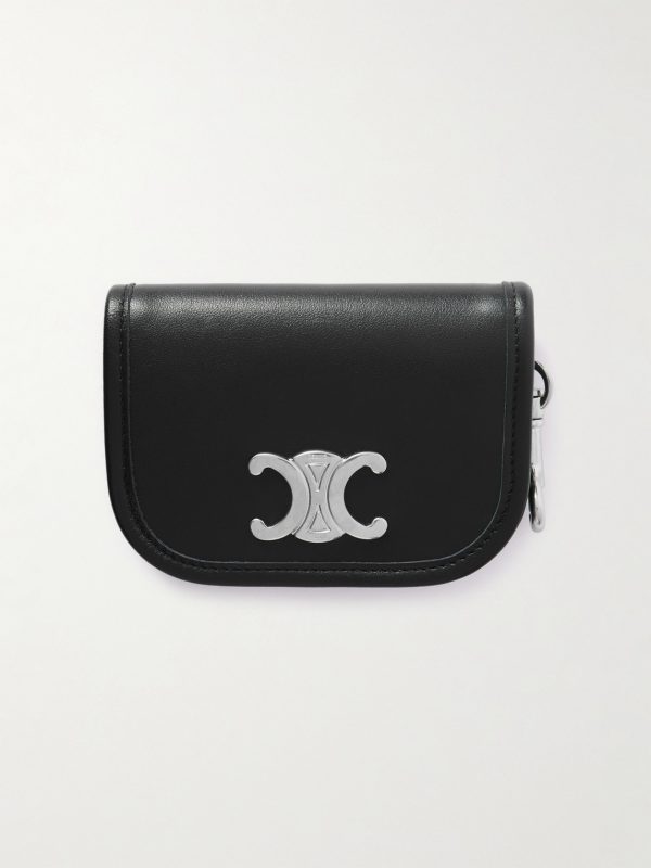 Nano Logo-Embellished Leather and Silver-Tone Keyring Wallet Nano Logo-Embellished Leather and Silver-Tone Keyring Wallet