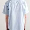 Convertible-Collar Logo-Embroidered Striped Cotton-Poplin Shirt - BK Convertible-Collar Logo-Embroidered Striped Cotton-Poplin Shirt - BK
