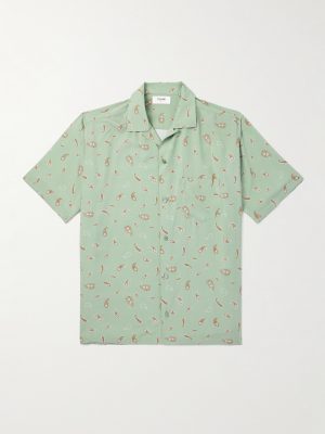 Convertible-Collar Paisley-Print Voile Shirt Convertible-Collar Paisley-Print Voile Shirt