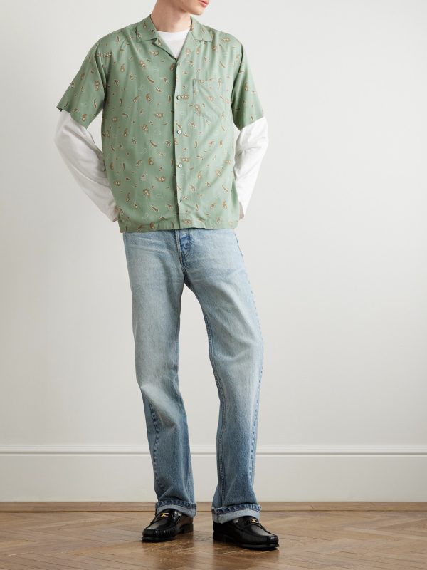 Convertible-Collar Paisley-Print Voile Shirt - OU Convertible-Collar Paisley-Print Voile Shirt - OU