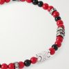 Silver-Tone, Resin, Onyx and Strass Crystal Bracelet - CU