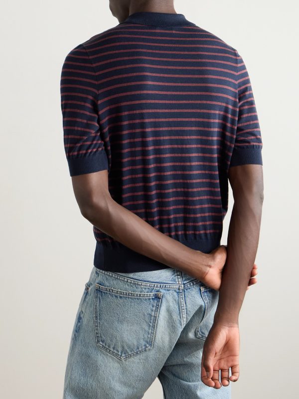 Slim-Fit Logo-Embroidered Striped Cotton Polo Shirt - BK Slim-Fit Logo-Embroidered Striped Cotton Polo Shirt - BK