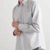 Logo-Embroidered Striped Cotton-Poplin Shirt - FR Logo-Embroidered Striped Cotton-Poplin Shirt - FR