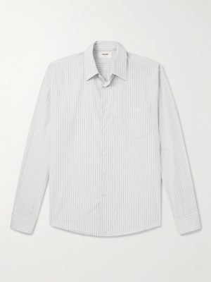 Logo-Embroidered Striped Cotton-Poplin Shirt Logo-Embroidered Striped Cotton-Poplin Shirt