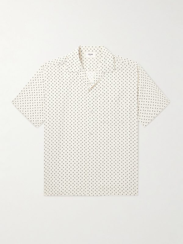 Camp-Collar Logo-Print Voile Shirt Camp-Collar Logo-Print Voile Shirt