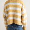 Cropped Striped Ribbed Brushed Cotton-Blend Polo Shirt - BK Cropped Striped Ribbed Brushed Cotton-Blend Polo Shirt - BK