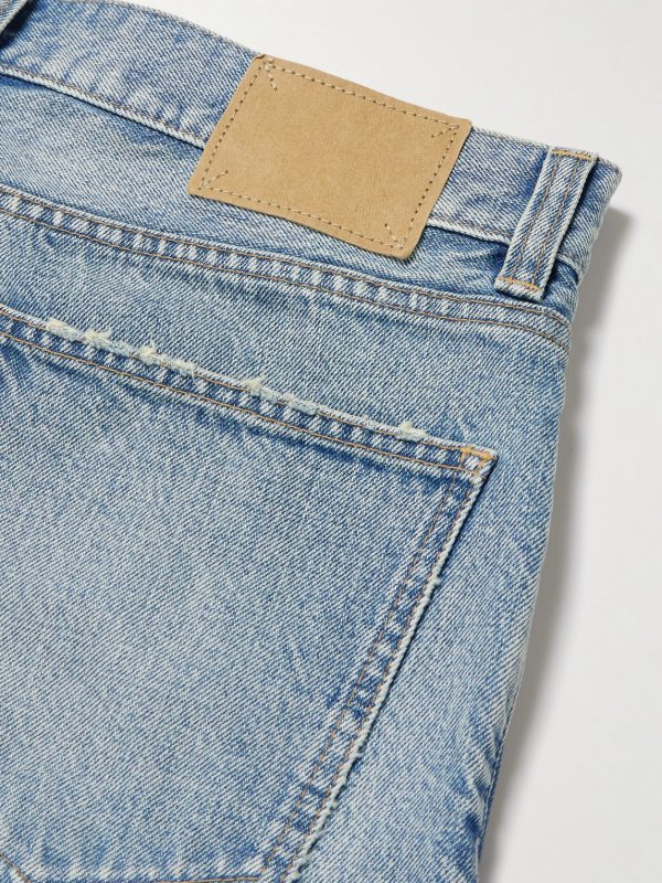 Straight-Leg Frayed Denim Bermuda Shorts - CU