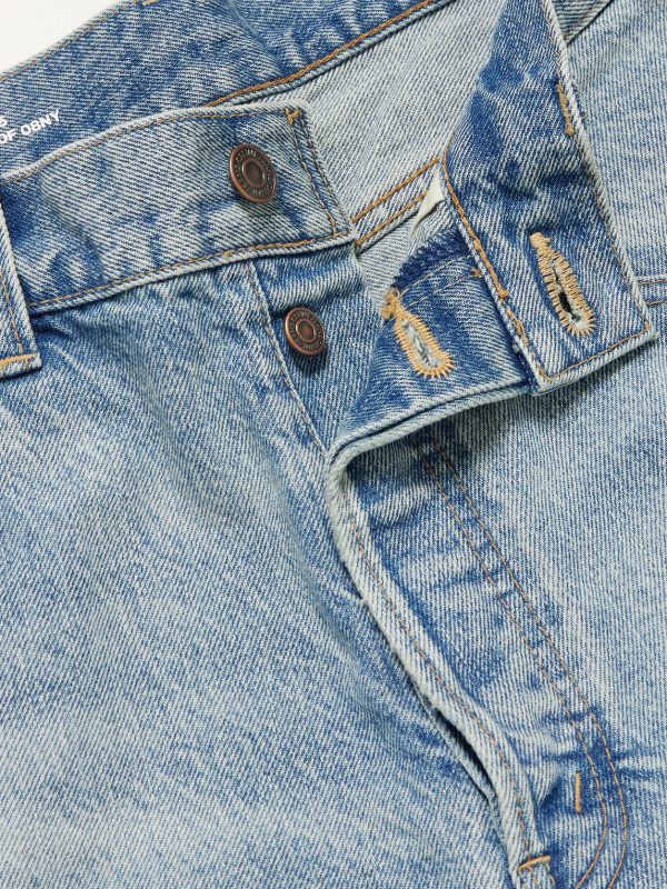 Straight-Leg Frayed Denim Bermuda Shorts - E1
