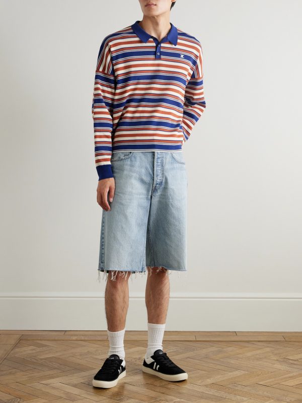Straight-Leg Frayed Denim Bermuda Shorts - OU