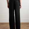 Straight-Leg Pleated Cotton-Twill Trousers - BK Straight-Leg Pleated Cotton-Twill Trousers - BK
