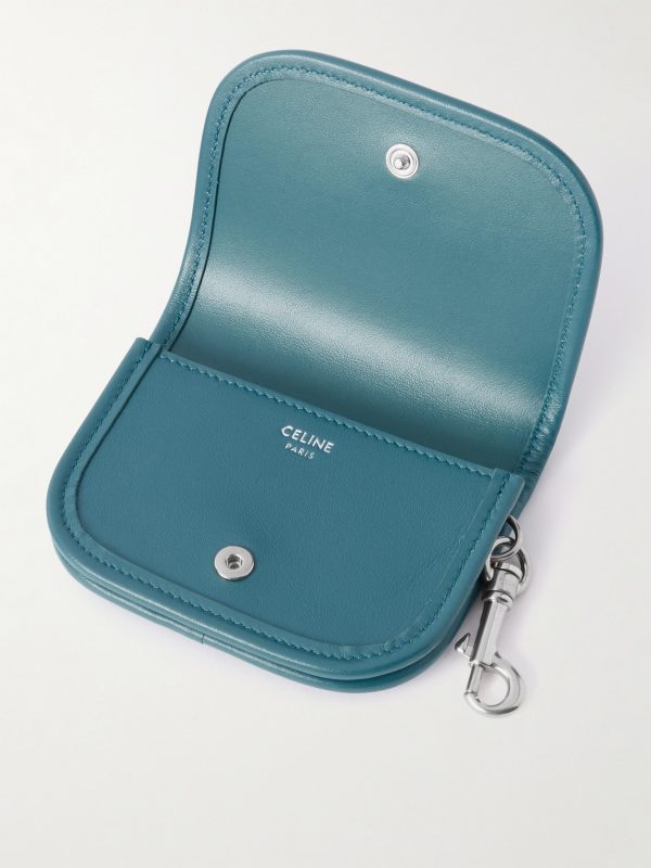 Nano Logo-Embellished Leather and Silver-Tone Keyring Wallet - E1 Nano Logo-Embellished Leather and Silver-Tone Keyring Wallet - E1