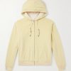 Logo-Embroidered Cotton-Blend Velour Zip-Up Hoodie