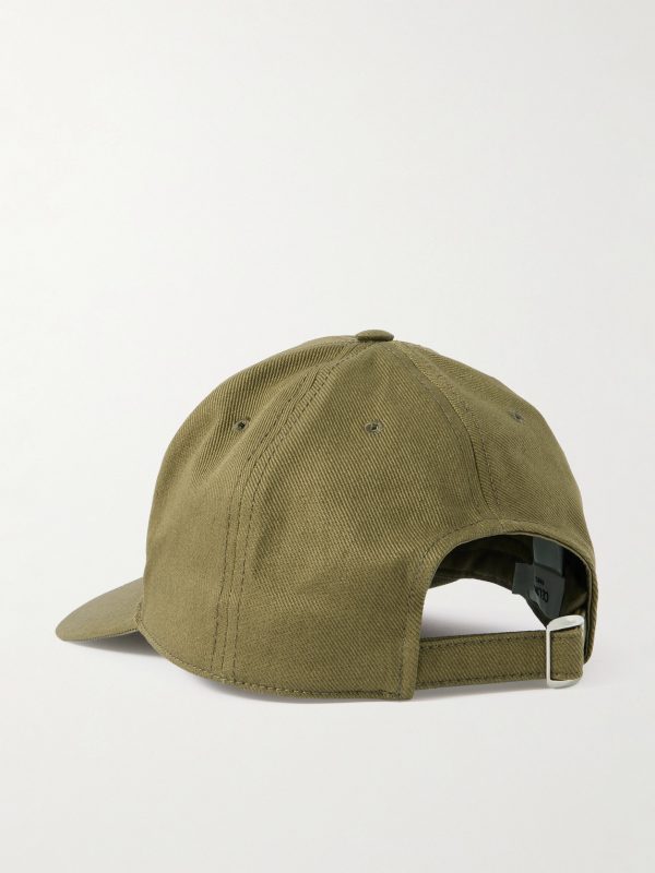 Triomphe Logo-Appliquéd Cotton-Blend Drill Baseball Cap - BK