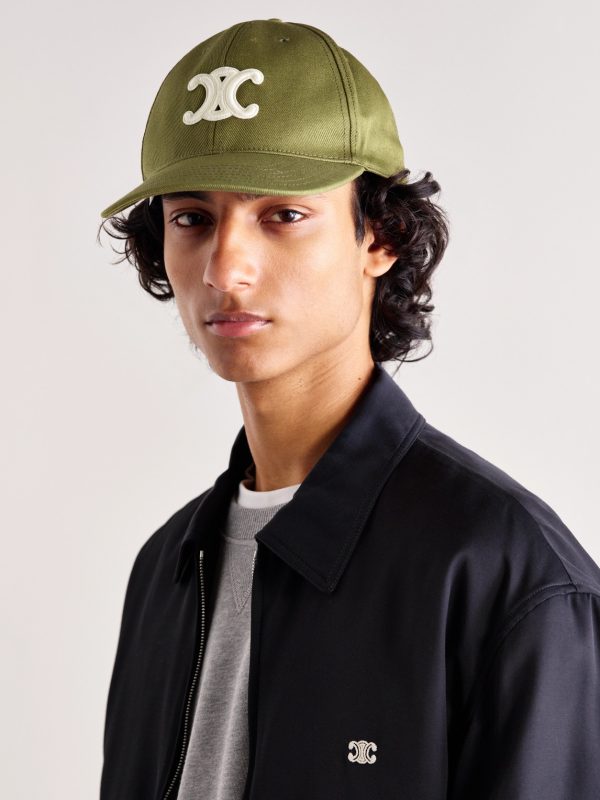 Triomphe Logo-Appliquéd Cotton-Blend Drill Baseball Cap - OU