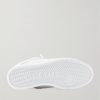 Logo-Embroidered Mesh-Panelled Leather Sneakers - E1