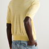 Logo-Embroidered Striped Cotton Polo Shirt - BK Logo-Embroidered Striped Cotton Polo Shirt - BK