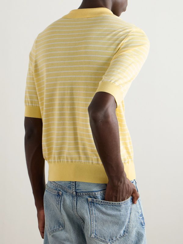 Logo-Embroidered Striped Cotton Polo Shirt - BK Logo-Embroidered Striped Cotton Polo Shirt - BK