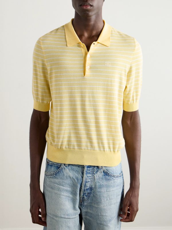 Logo-Embroidered Striped Cotton Polo Shirt - FR Logo-Embroidered Striped Cotton Polo Shirt - FR